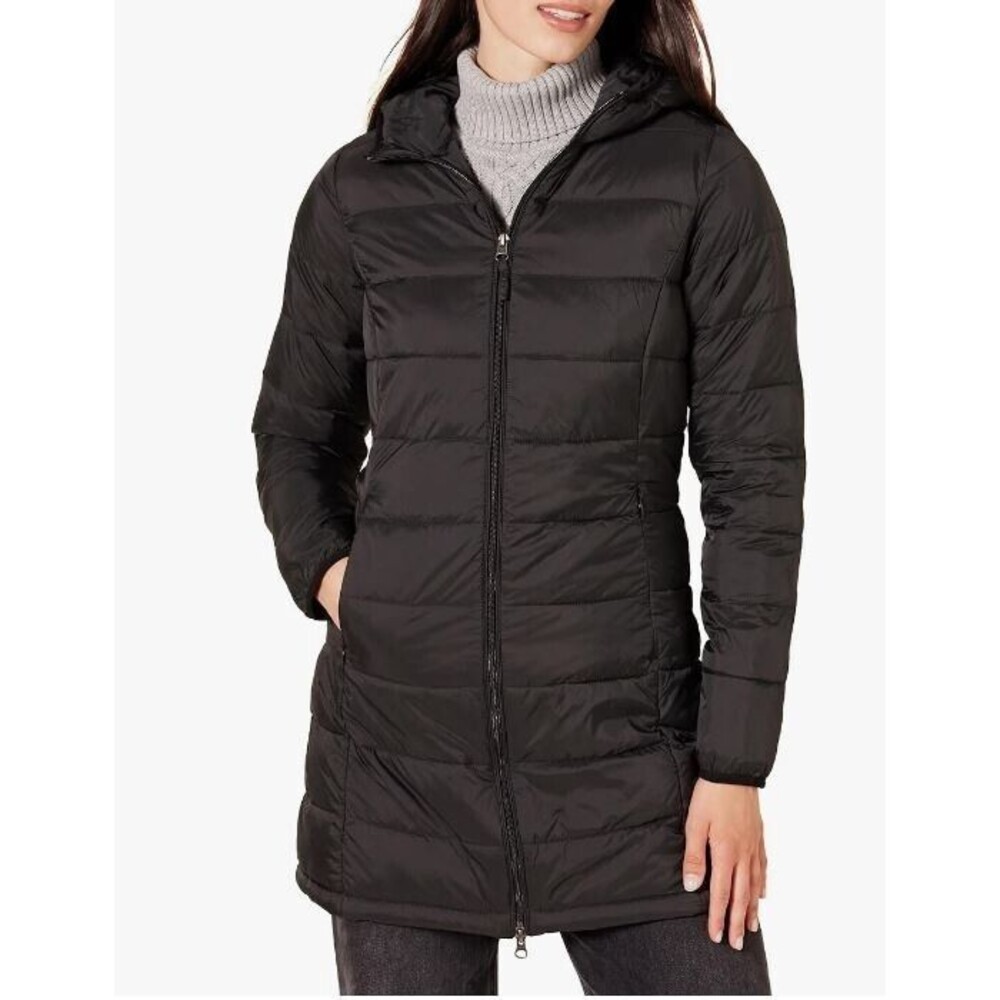 Puffer Coat NWT Black Lightweight Quilted Water-Resistant Hooded Womens Size XS